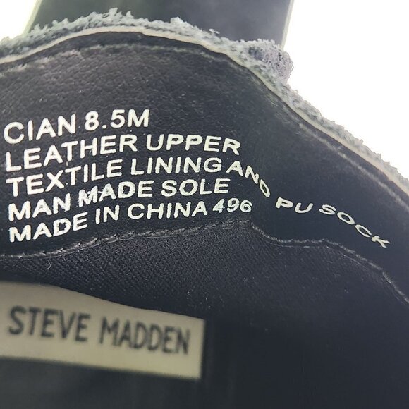 Steve Madden Black Suede Cian Fringe Western Booties Size 8.5M - Picture 9 of 9